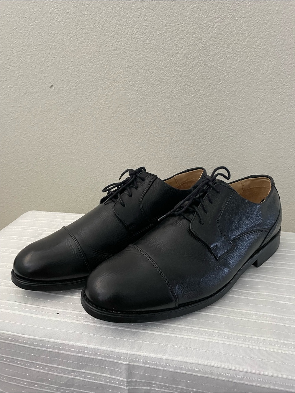 Belvedere Duke Black Leather Cap-Toe oxford dress Shoes Men's 11 EEE preppy
